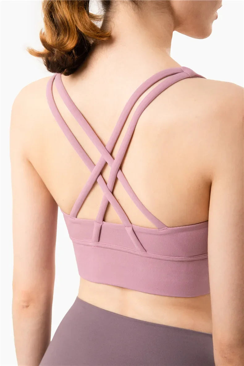 Women’s Summer Crossback Sports Bra — Breathable Fitness & Yoga Tank Top | Gym Crop Top