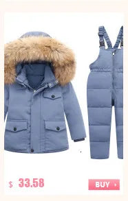 Children’s Winter Clothing Set – Baby Down Jacket Parka & Thick Snowsuit for Boys and Girls