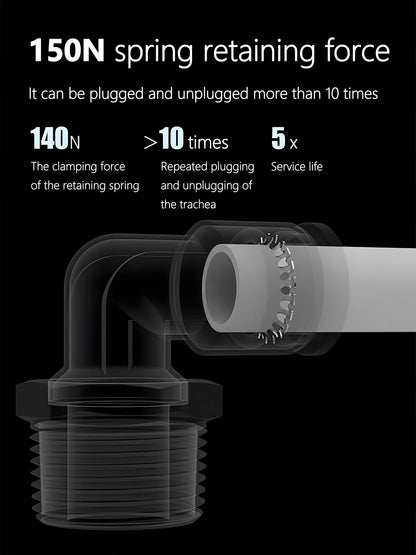High Quality Pneumatic Air Tube Quick Connector Fitting – Black PU/PE/NY Pipe Fittings 3–16mm Industrial Hose Adapter Set