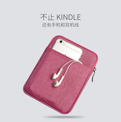 Soft Protective E-Book Sleeve Bag — 6" Case for Kindle Paperwhite 1/2/3/4 & Kobo Clara HD