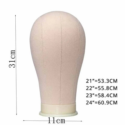 21-23 Inch Mannequin Head with Wig Stand – Canvas Head for Wig Making & Display