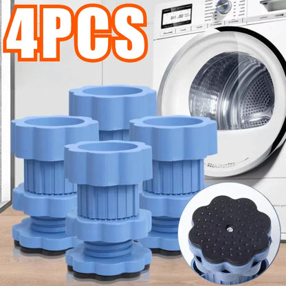 4PCS Universal Adjustable Washing Machine & Refrigerator Foot Pads – Anti-Vibration Non-Slip Stabilizer
