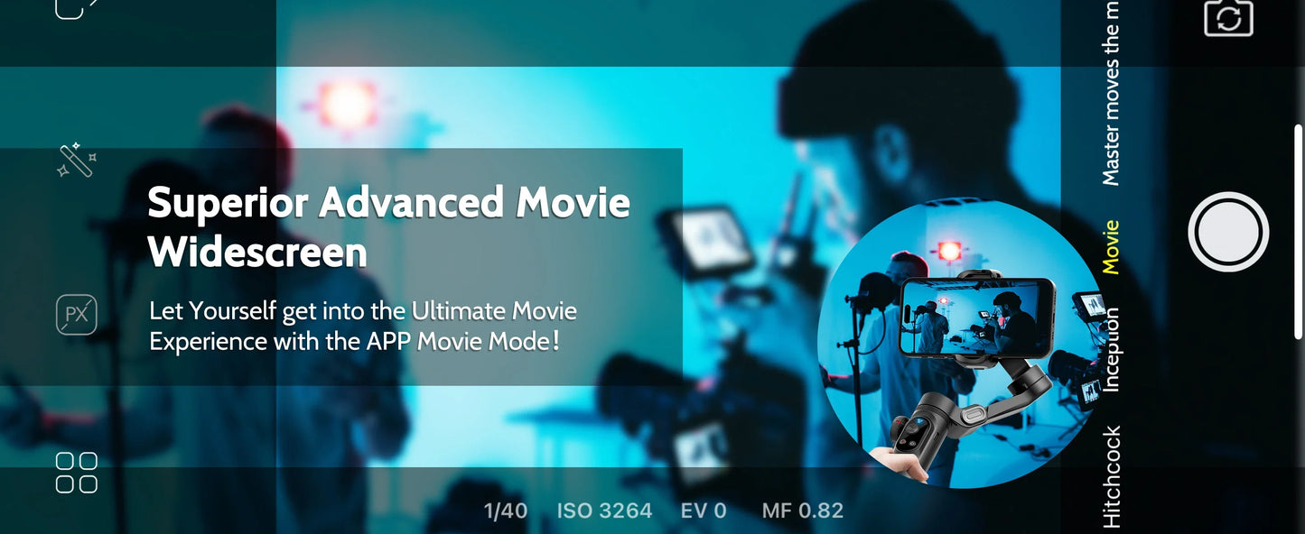 AOCHUAN Smart XPro 3-Axis Gimbal Stabilizer – Smartphone Video Stabilizer for iPhone & Android with Fill Light Effect