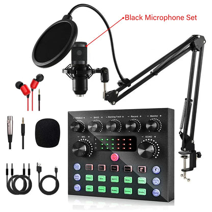 V8S Live Sound Card Bundle - Professional Microphone Recording Equipment for Podcast, DJ, Music & Live Streaming