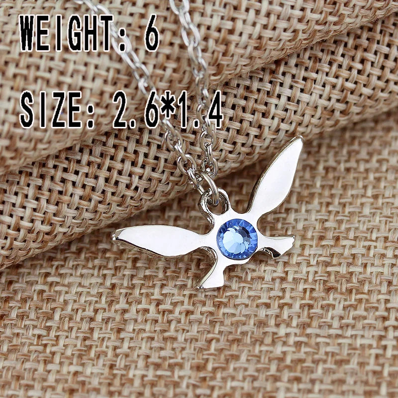 Silver Butterfly Crystal Necklace – Unisex Cosplay Jewelry Gift for Women & Men