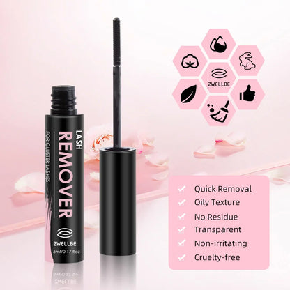 Lash Bond, Seal, and Remover Kit – Waterproof Cluster Eyelash Glue, Strong Hold, Fast Removal for DIY Extensions