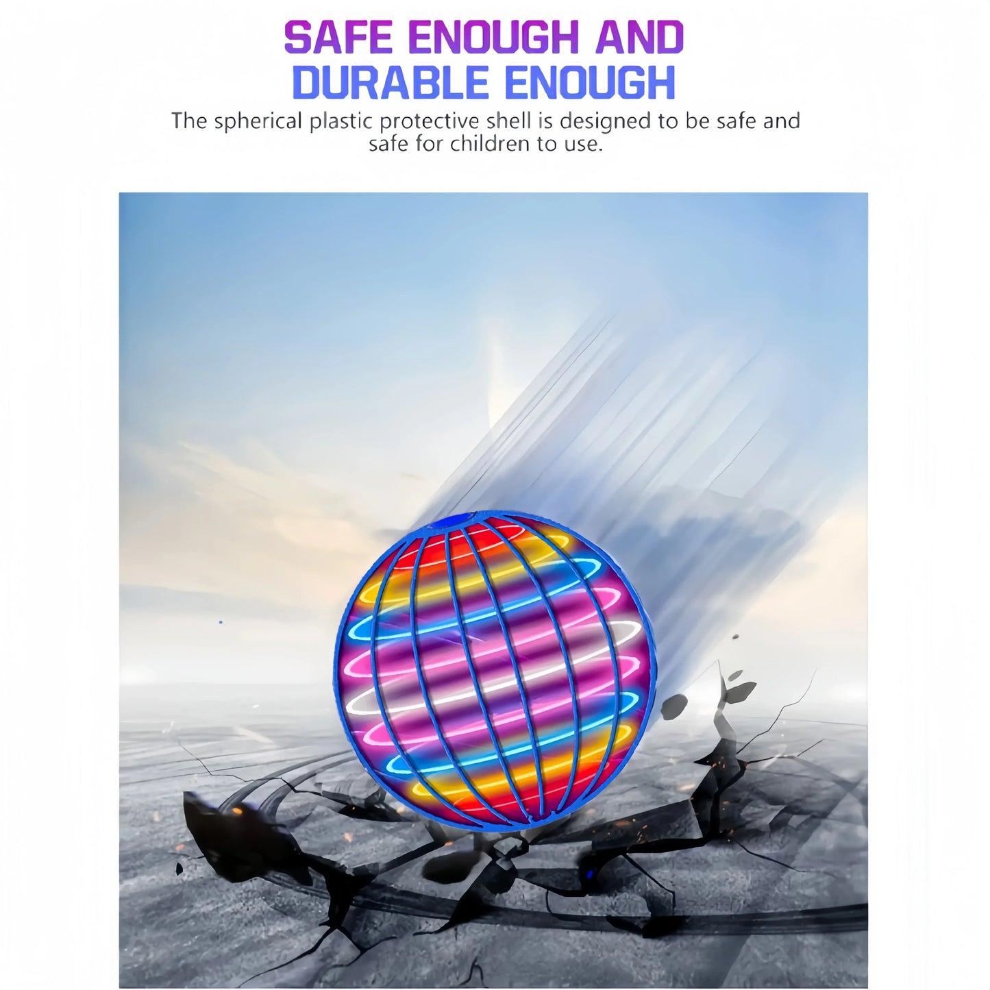 Flying Boomerang Ball with LED Lights – Magic Hover Flyorb Drone Spinner Toy for Kids Gifts