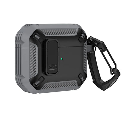 Carbon Fiber Shockproof Case for AirPods Pro 1/2 & AirPods 3 – Protective Headset Cover with Switch