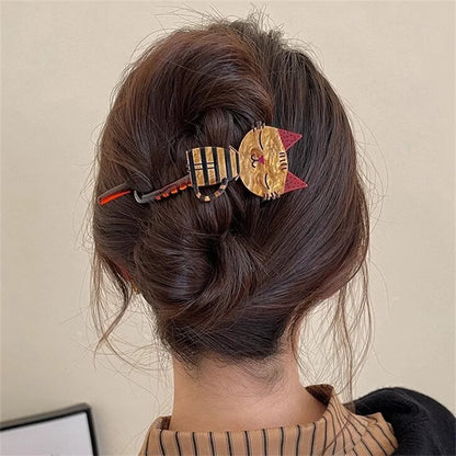 Cute Cartoon Cat Hair Clips — Acrylic Twist Claw Barrettes & Hairpins for Girls and Women