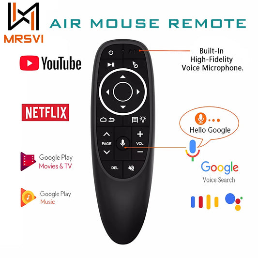MRSVI G10S PRO 2.4G Wireless Voice Remote – Air Mouse with Backlit, IR Learning & Gyroscope for Android TV Box Control