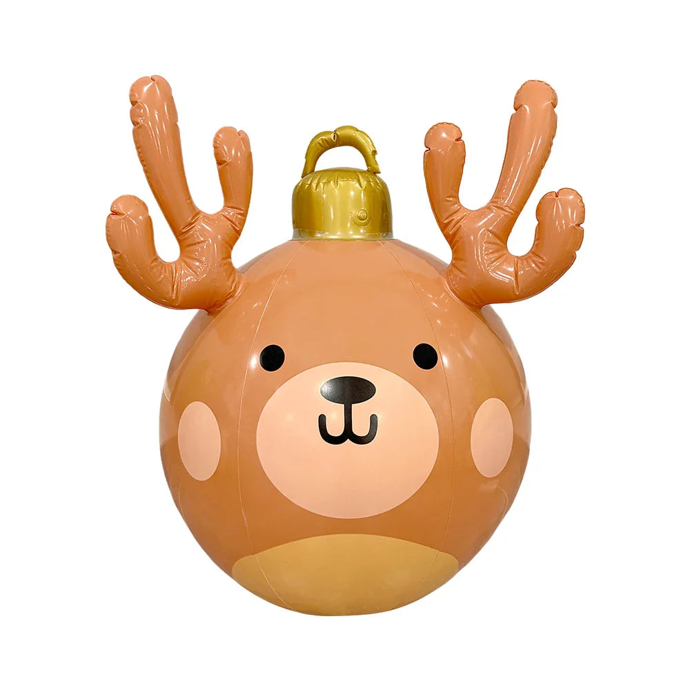 Inflatable Antler Christmas Ball – Giant PVC Ornament for Xmas Tree Decoration and Holiday Gifts