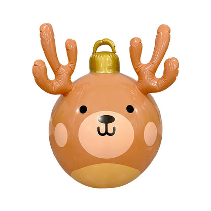 Inflatable Antler Christmas Ball – Giant PVC Ornament for Xmas Tree Decoration and Holiday Gifts