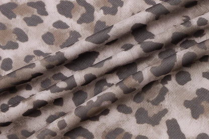 Women’s Tulle Leopard Print Off-Shoulder Top – Summer Casual Bandeau Blouse with Straight-Cut Neckline