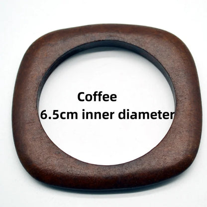 Women’s Elegant Natural Wood Square DIY Bracelet — Coffee Geometric Wooden Bangles Gift for Ladies