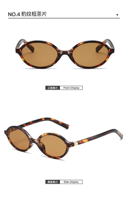 Fashion Oval Retro Sunglasses for Women – Simple Literary Design, Small Frame UV400 Luxury Travel Eyewear