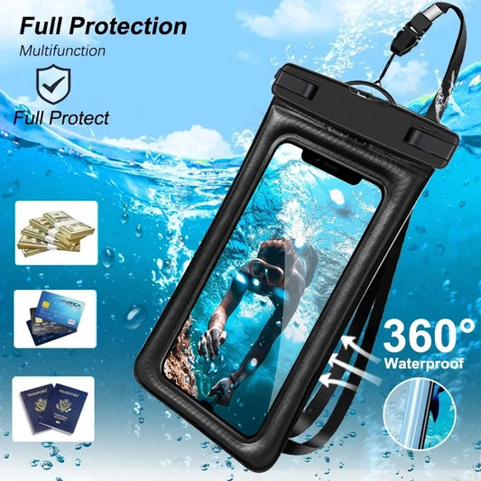 Floating Airbag Waterproof Swim Bag Phone Case - Compatible with iPhone 11/12/13/14 Pro Max, Samsung S23/S22, Xiaomi 13, Huawei P30/20 Lite