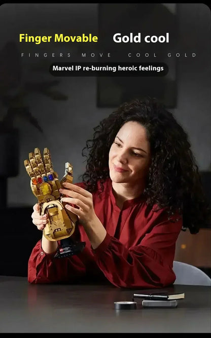 Marvel 32cm Iron Man Nano Gauntlet Building Blocks – Thanos Infinity Gloves DIY Puzzle Plastic Figure Toy