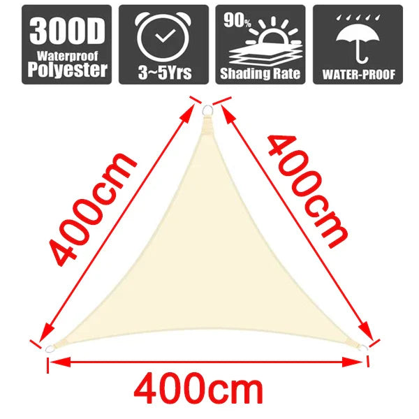 Outdoor Waterproof Sun Shade Sail – Rectangle Canvas Awning for Garden, Terrace, Pool & Car Sun-Shelter