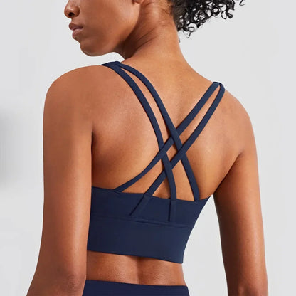 Women’s Summer Crossback Sports Bra — Breathable Fitness & Yoga Tank Top | Gym Crop Top