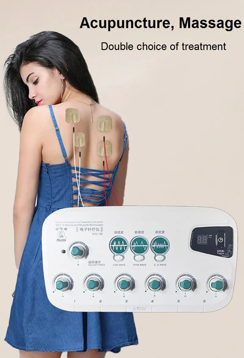 6-Channel Electric Hwato SDZ II Low-Frequency Electro Acupuncture Stimulator — Needle Treatment for Nerve & Muscle Therapy