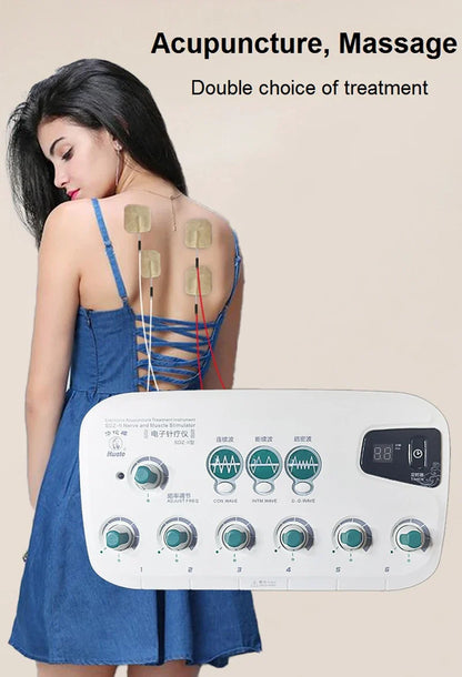 6-Channel Hwato SDZ II Low-Frequency Electro-Acupuncture Stimulator — Electric Needle Therapy for Nerve & Muscle