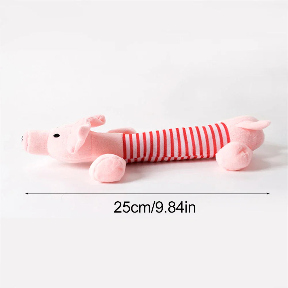 Funny Stuffingless Animal Dog Toy – Durable Plush Squeaky Chew Toy with Crinkle Sound & Squeakers for Pets