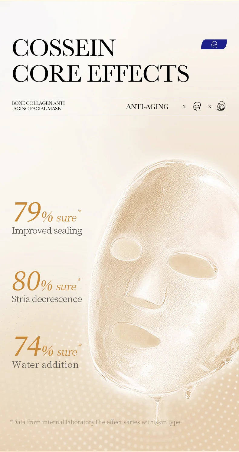 10PCS Anti-Wrinkle Collagen Face Masks – Moisturizing, Anti-Aging, Brightening Facial Sheet Masks