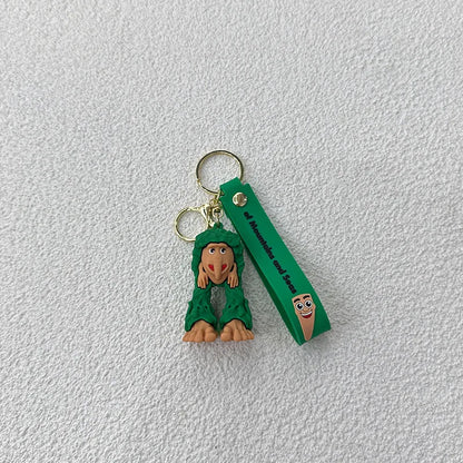 Italian Brainrot Cartoon Keychain – Funny Tung Tung Tung Anime PVC Key Ring Pendant Gift