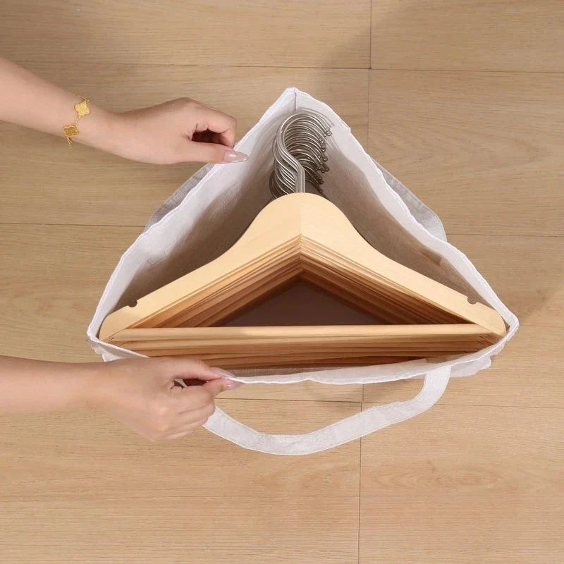Multifunctional Clothes Hanger Organizer Bag - Space-Saving Triangular Storage Bag with Handle & Waterproof Portable Design