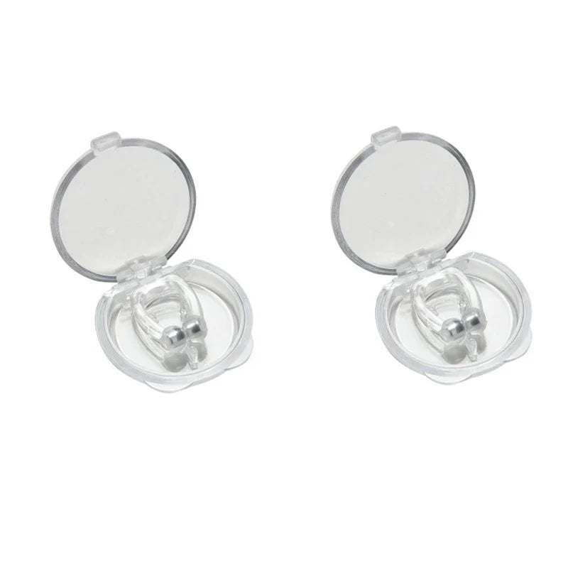 Silicone Magnetic Anti-Snore Nose Clip – Sleep Aid Apnea Guard with Case for Night Snoring Solution
