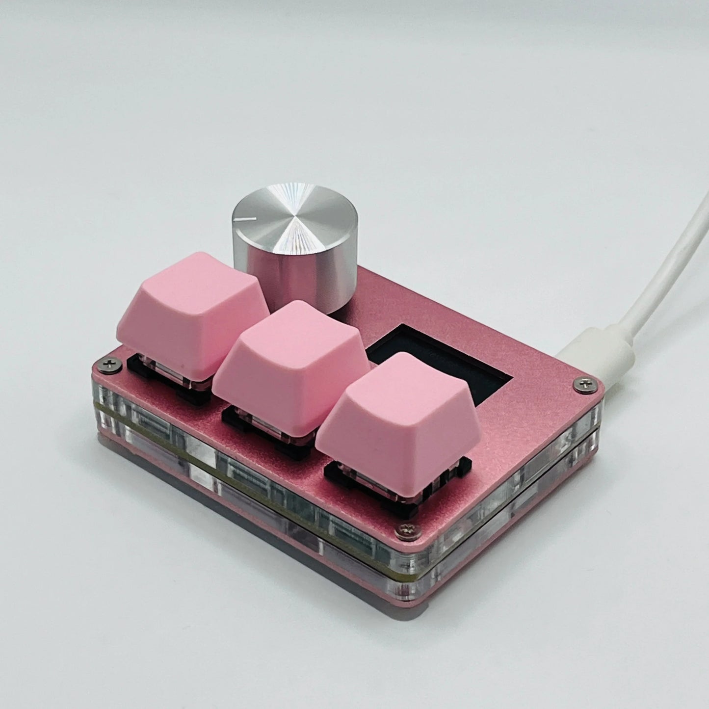 O3C SayoDevice OSU O3C Rapid Trigger Hall Switches – Magnetic Pink Keyboard Switches with Knob, Screen Copy & Paste Shortcut