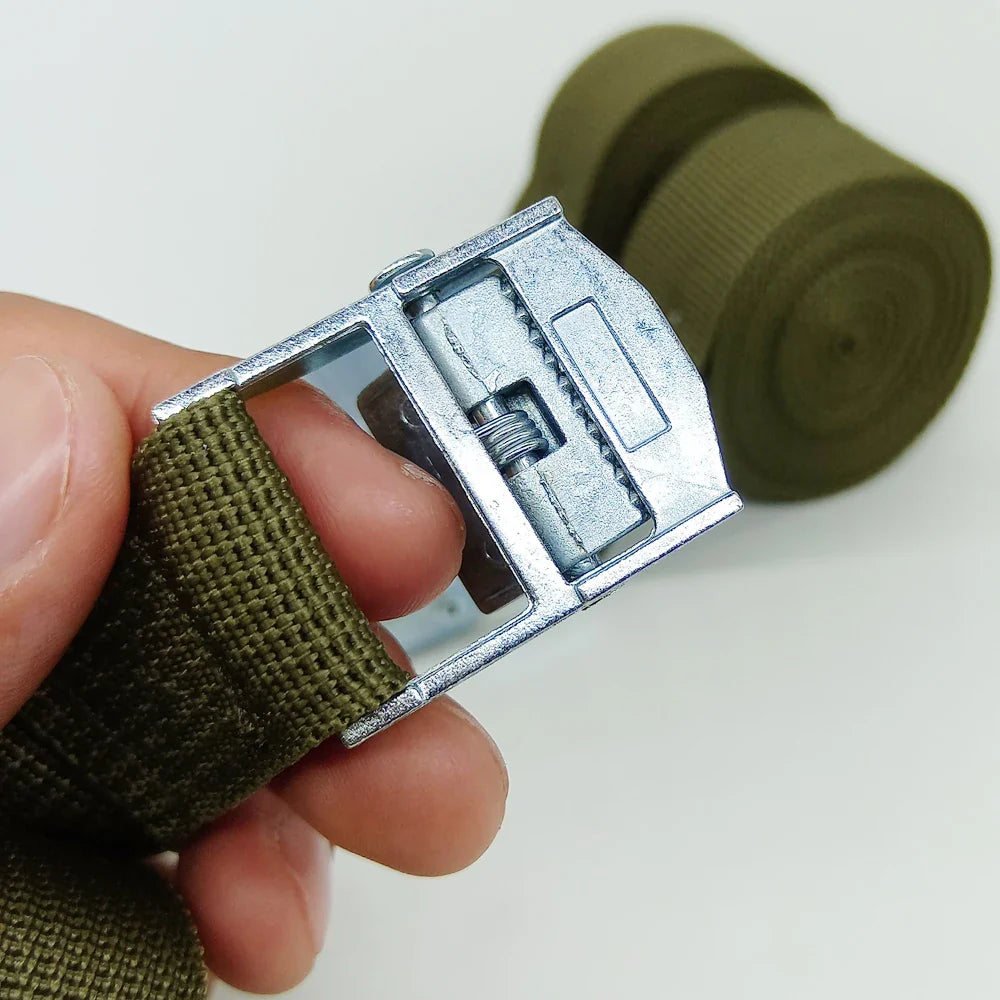 Set of 2 - 5M Car Tension Rope Tie Down Straps: Strong Ratchet Belts for Securing Luggage, Cargo, and Gear - Ideal for Trucks, Motorcycles, Bikes, and Boats