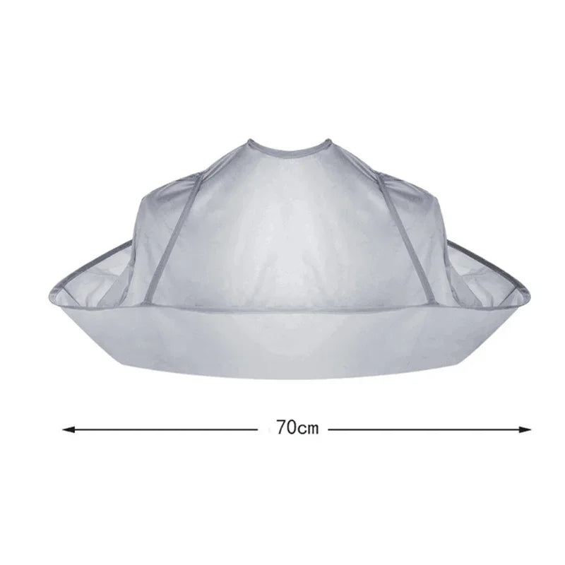 Waterproof Hair Cutting Cape - Foldable Umbrella Style Salon Barber Cover Cloth for Home Hairdressing and Adult Use