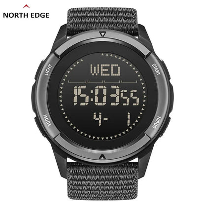 NORTH EDGE ALPS 45MM Men's Outdoor Sports Watch Waterproof Compass Metronome Carbon Fiber Case Nylon Strap