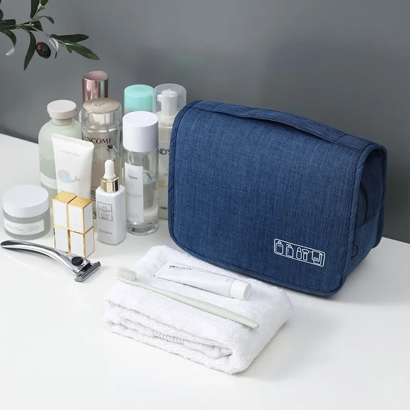 Oxford Fabric Business Portable Storage Bag - Waterproof Hanging Toiletries Organizer for Men and Women - Travel Cosmetic Wash Pouch