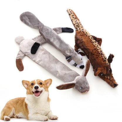 Funny Stuffingless Dog Toys – Durable Plush Animal Chew Toy with Squeakers & Crinkle, New Pet Squeak Toy