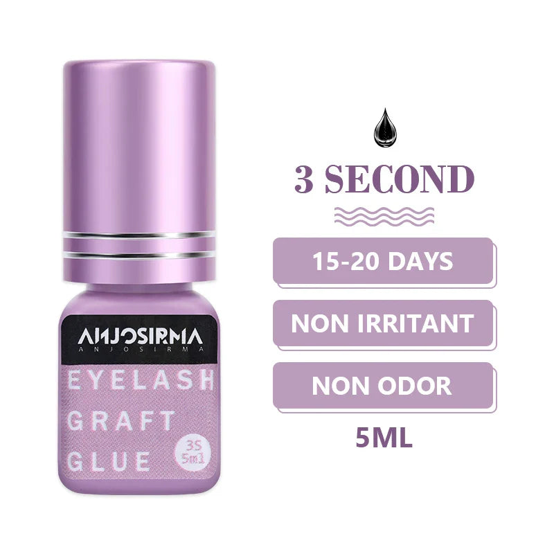 ANJOSIRMA Fast Drying Fake Eyelash Gel 5ml – Instant Eyelash Extension in 1-2 Seconds