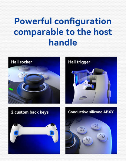 BSP-D9 Wireless Bluetooth Mobile Game Controller – Stretch Design for PC, Tablet, Switch, PS3/PS4, Dual Hall Somatosensory Controller