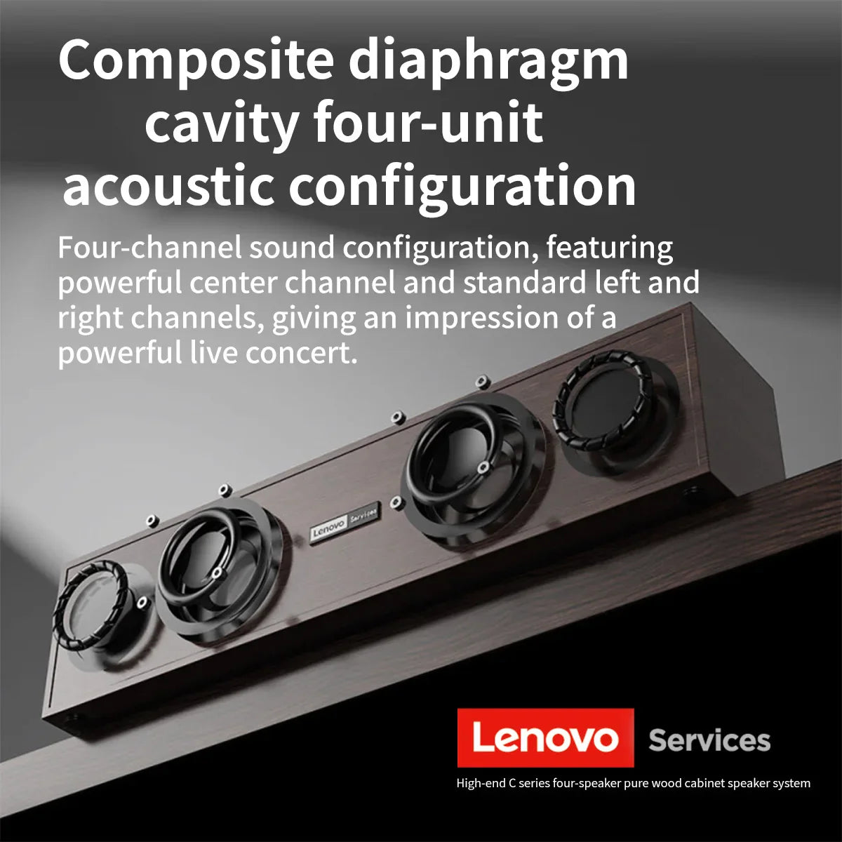 Lenovo C02 Multimedia Bluetooth Speaker – Wired & Wireless Retro Dual-Mode Subwoofer for TV, Computer & Mobile Devices