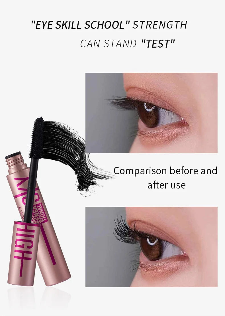 4D Lengthening Waterproof Mascara – Thick Curling, Long-Lasting Black Eyelash Enhancer for Natural Lash Extension Makeup