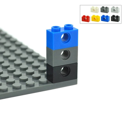 Technical Building Block Long Beam with Holes – Thick MOC Studded Bricks Compatible with 3703, 32018, 3895, 2730, 3894, 3701, 3700