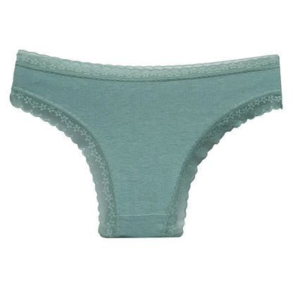 5-Pcs Women’s Cotton Panties Set – Sexy Lace Low Waist Underwear, Girls’ Briefs M-XL