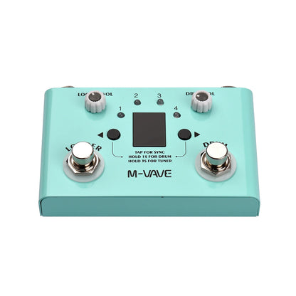 M-VAVE LOST TEMPO Effect Pedal – 2 in 1 Drum & Looper Mini Pedal with Double Footswitch, Drum Machine Pedal