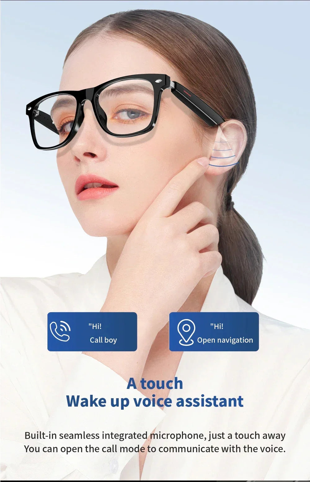 Hiwego Smart Music Sunglasses with Bluetooth Earphones – Wireless HIFI Headset for Driving & Hands-Free Calls