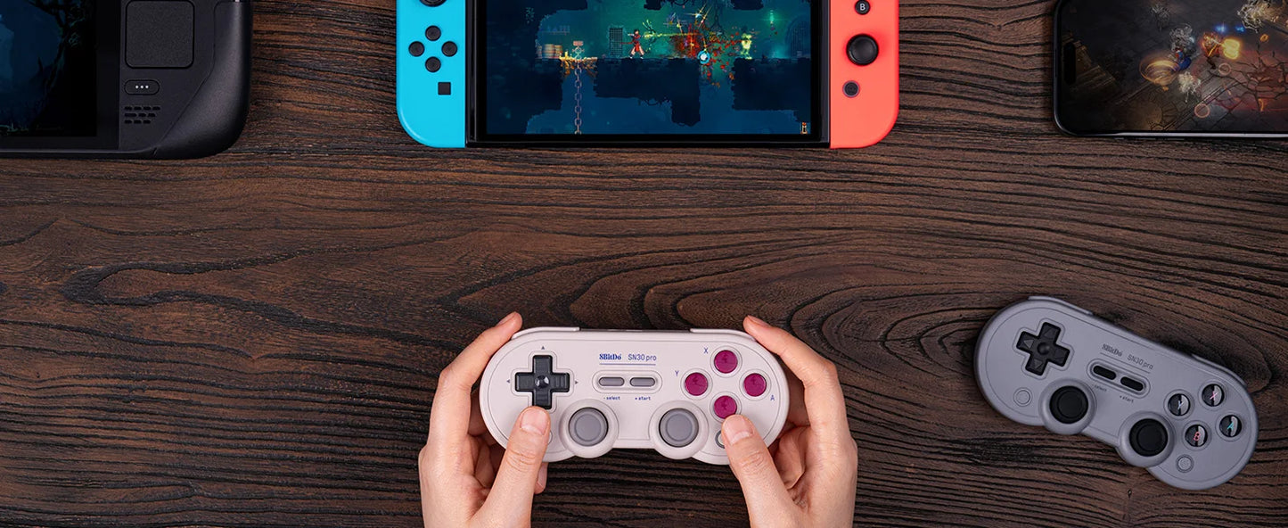 8Bitdo SN30 Pro Bluetooth Wireless Gaming Controller – Hall Effect, Compatible with Switch, MacOS, Android, Raspberry Pi, Windows, and Steam