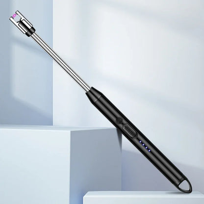 Type-C Rechargeable 360° Curved Windproof Plasma Lighter – Flameless USB BBQ & Kitchen Candle Ignition Electric Arc Lighter