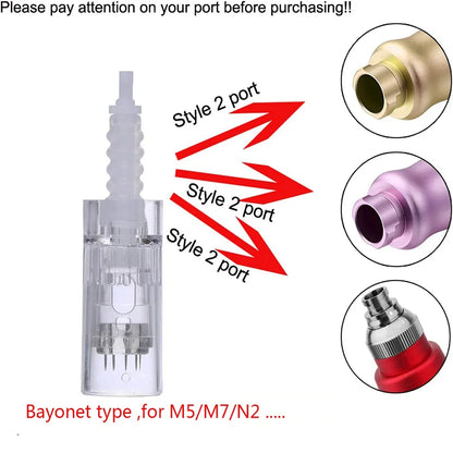 50PCS Tattoo Needles - N2-C N2-W M5 M7 E30 Bayonet Slot Nano Cartridges Mesotherapy Tips
