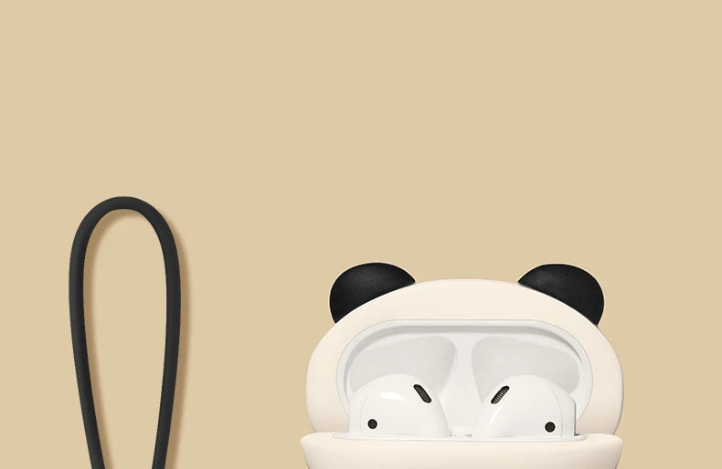 Cute Lying Panda Silicone Case for AirPods 4 (2024) & AirPods Pro 1/2/3 — Protective Earbuds Charging Cover
