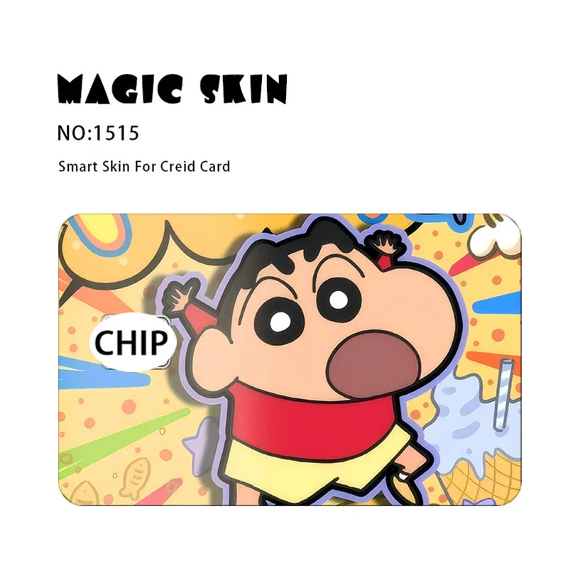 Anime Crayon Shin-Chan Poker PVC Sticker — Waterproof Cartoon Skin for Credit & Debit Cards