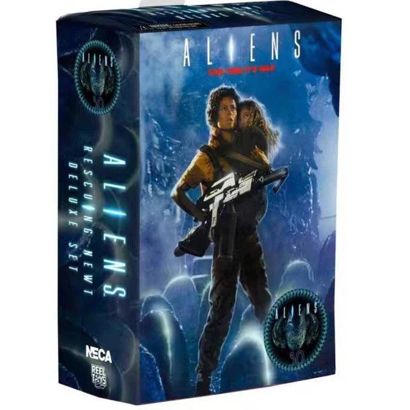 NECA Alien 2 LT Ellen Ripley & Newt Figure – Giger Xenomorph Facehugger Collectible Action Model Toy, Perfect Gift